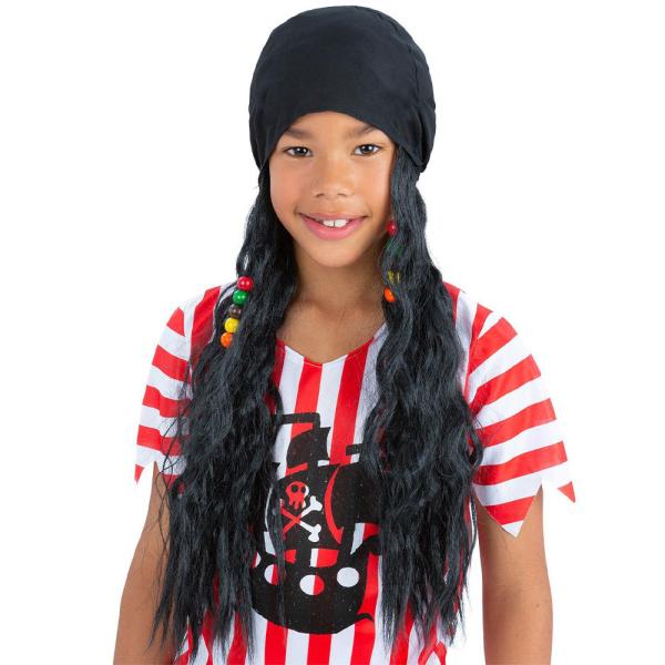Piratbandana med Svart Hår Barn