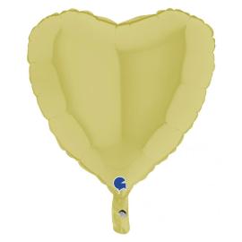 Hjerteballong Matt Pastellgul 46 cm