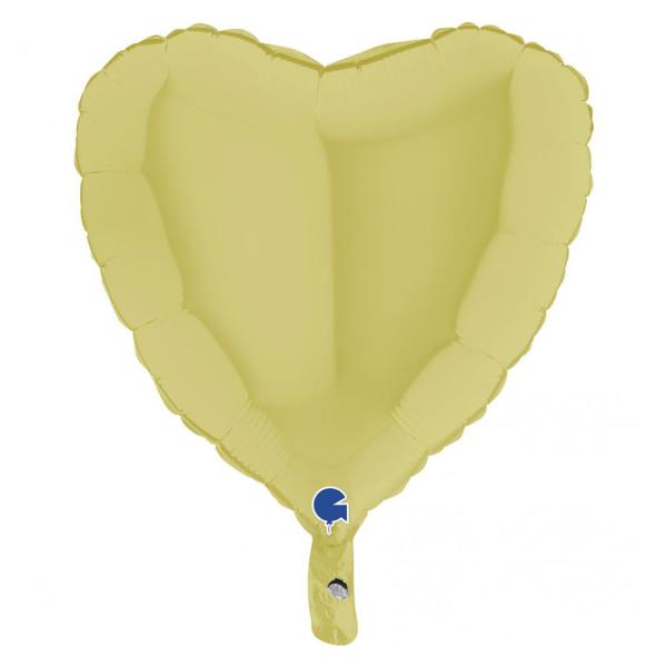 Hjerteballong Matt Pastellgul 46 cm