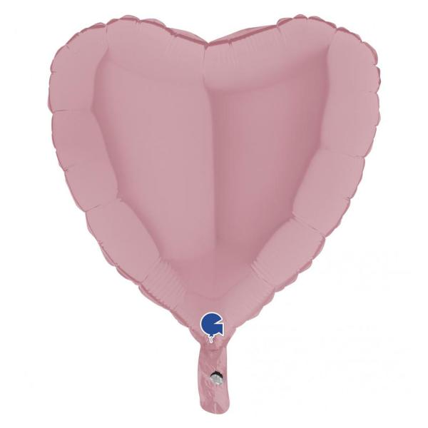 Hjerteballong Matt Pastellrosa 46 cm
