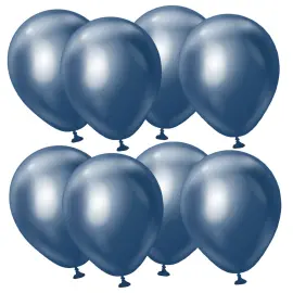 Premium Små Latexballonger Chrome Navy 100-pakning