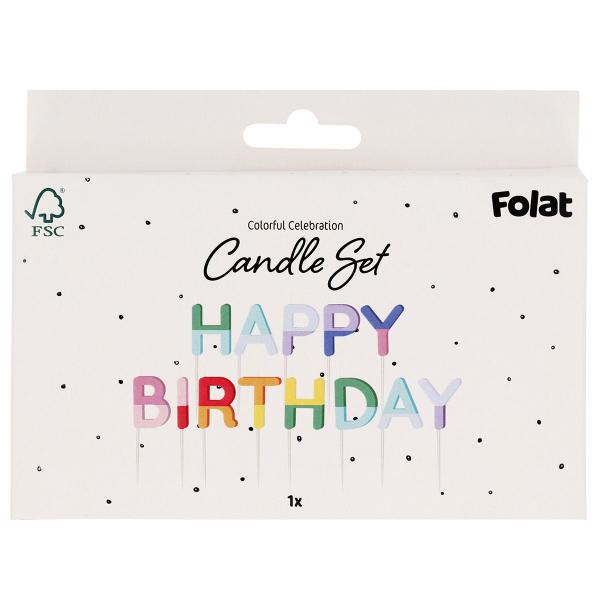 Bokstavlys Happy Birthday Stripetastic