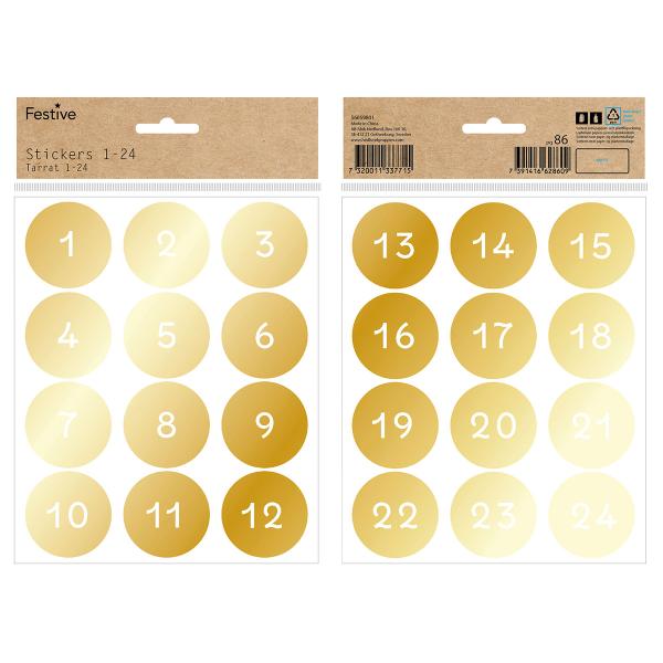 Klistremerker med Tallene 1-24