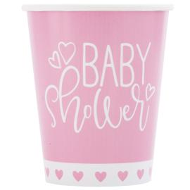 Baby Shower Pappkopper Hjerter 27 cl 8-pakning