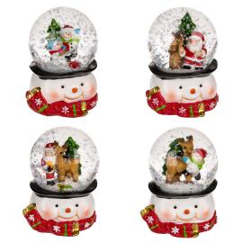 Mini Snøkule med Julefigur Snømann