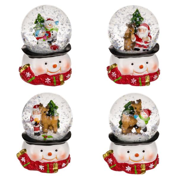 Mini Snøkule med Julefigur Snømann