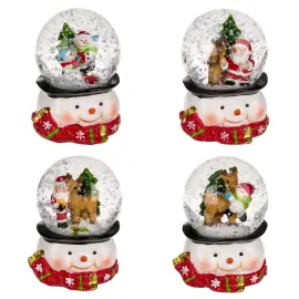 Mini Snøkule med Julefigur Snømann