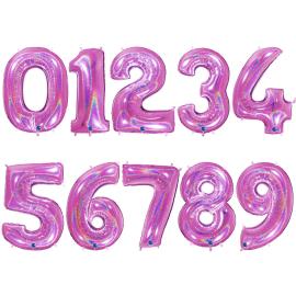 Tallballong Holografisk Glitter Rosa En