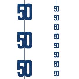 Hengende Tall 50 Holografisk Bl&aring; 6-pakning