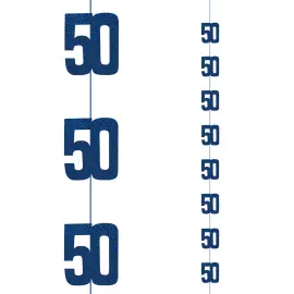 Hengende Tall 50 Holografisk Bl&aring; 6-pakning