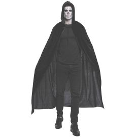 Svart Kappe med Hette Fløyel