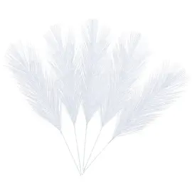 Syntetiske Fj&aelig;rer Hvit 5-pakning