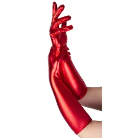 Lange Hansker Metallic Rød 43 cm