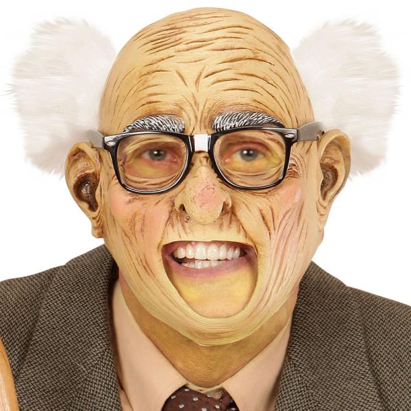 Bestefar Maske med Hår og Åpen Munn
