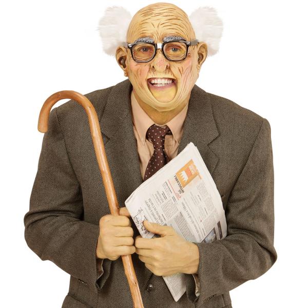 Bestefar Maske med Hår og Åpen Munn