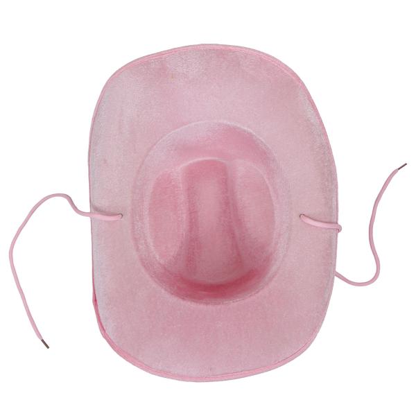 Cowboyhatt med Kumønster Rosa/Hvit