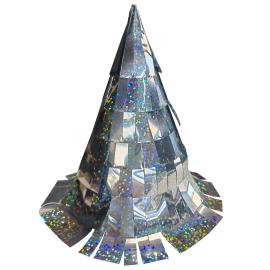 Festhatter med Frynser/Prikker S&oslash;lv 5-pakning