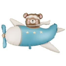 Folieballong Bj&oslash;rn i Fly Lysebl&aring; 94 x 61 cm