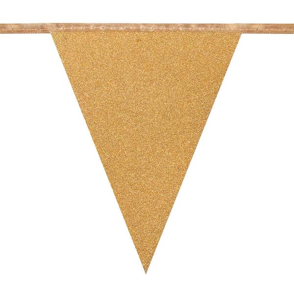 Vimpelgirlander Glitter Glans Guld