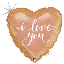 I Love You Holografisk Hjerteballong