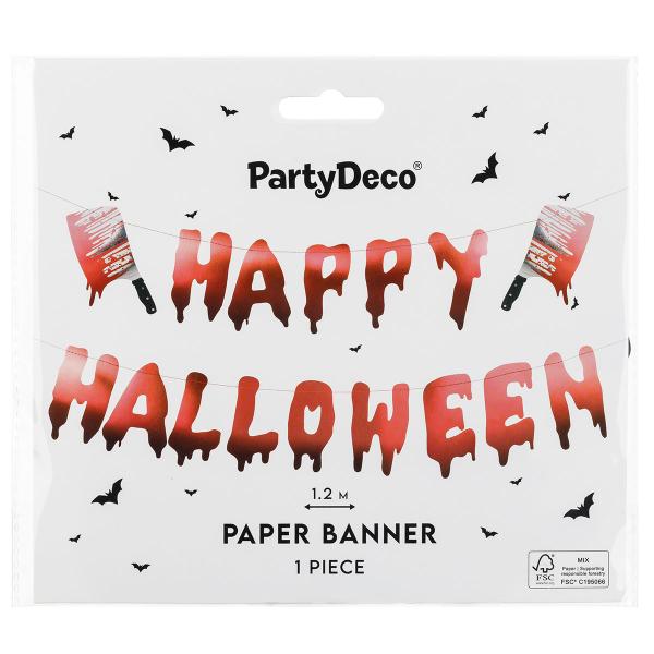 Girlander Happy Halloween med Kjøttøkser Rød
