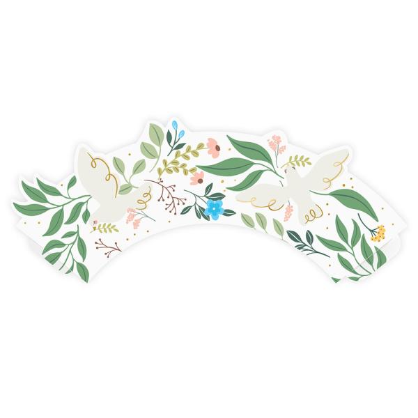 Cupcake Wrappers Blomster og Duer