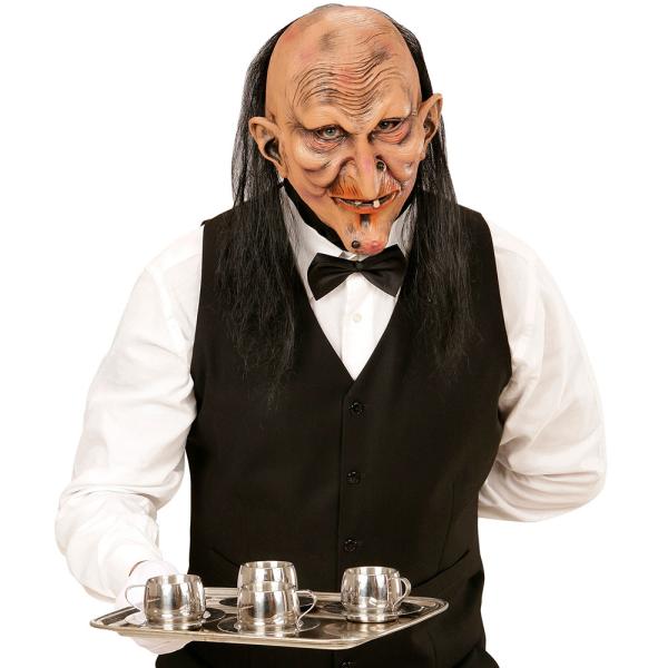 Heks/Hovmester Maske med Hår