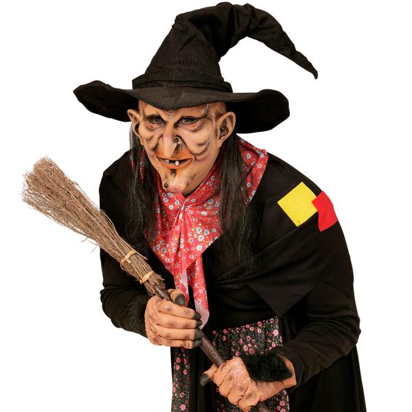 Heks/Hovmester Maske med Hår