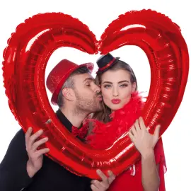 Hult Hjerte Folieballong R&oslash;d