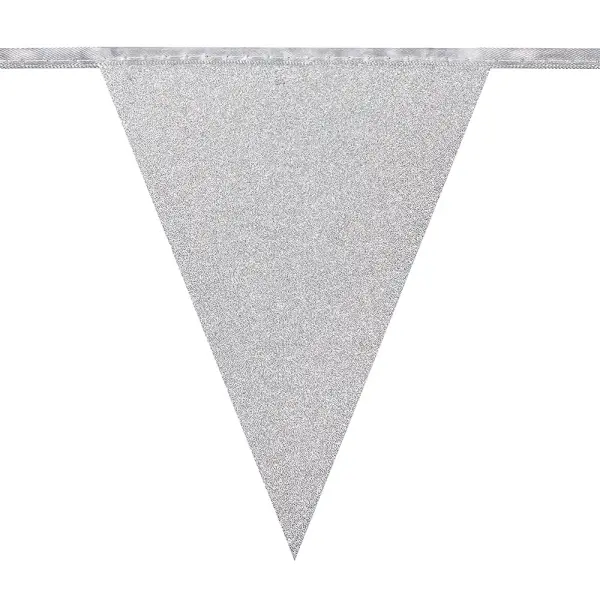 Vimpelgirlander Glitter Glans Silver