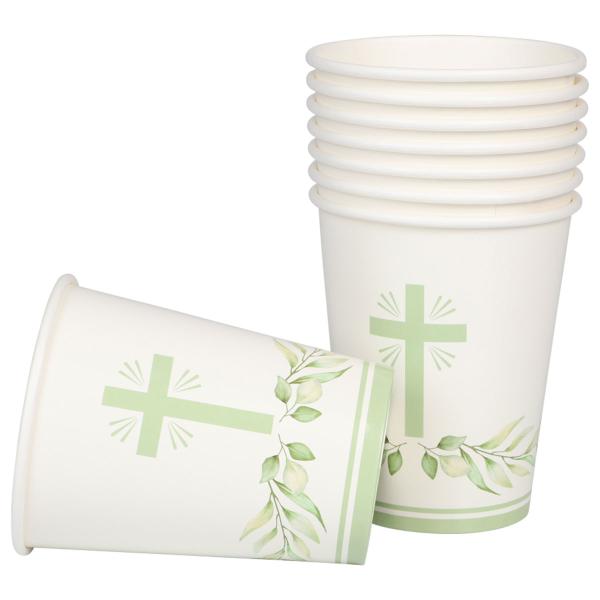 Pappkopper med Kors og Bladkrans 8-pakning
