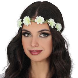 Panneb&aring;nd med Blomster Hvit