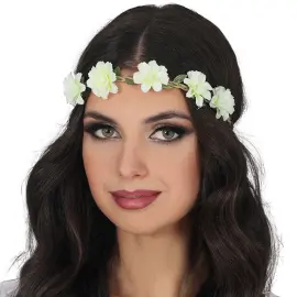 Panneb&aring;nd med Blomster Hvit