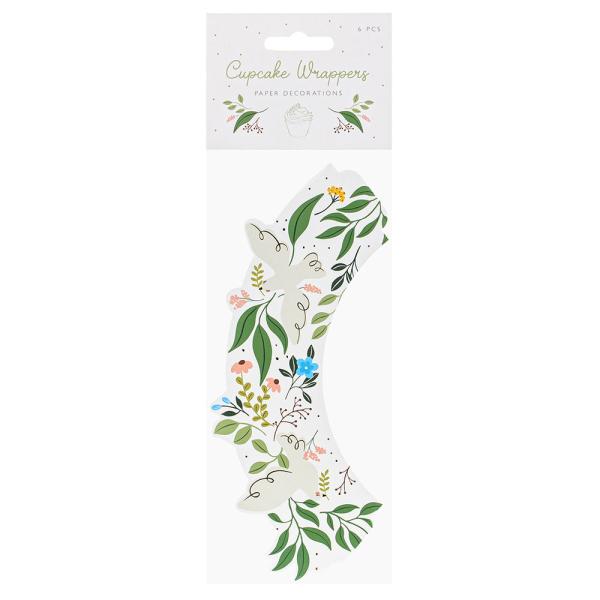 Cupcake Wrappers Blomster og Duer