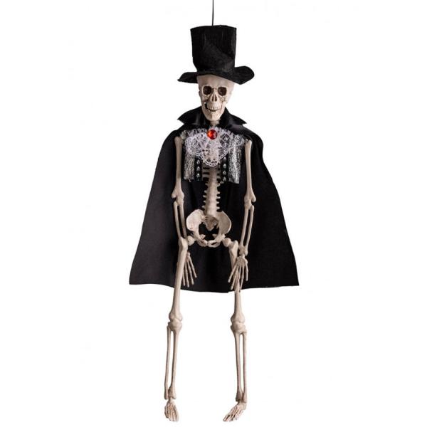 Hengende Skjelett med Hatt och Cape