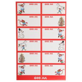 Juleetiketter Pippi Langstrømpe 60-pakning