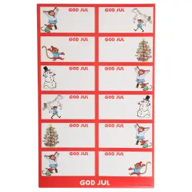 Juleetiketter Pippi Langstrømpe 60-pakning