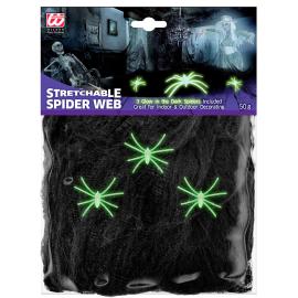 Svart Spindelvev med Edderkopper 50g