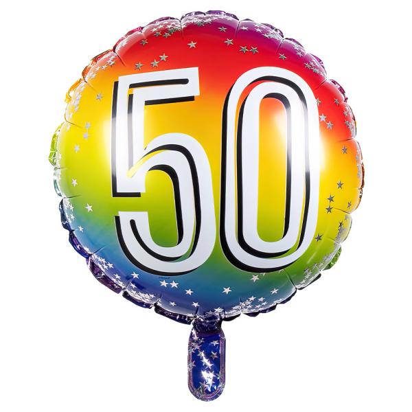 Folieballong Regnbue 50 år