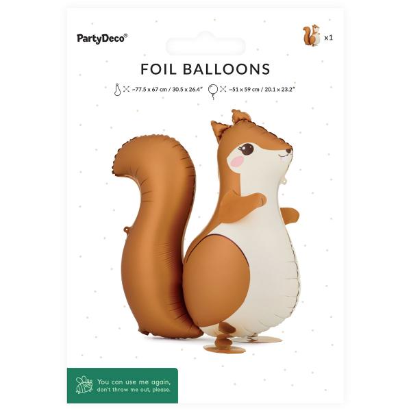 Folieballong Ekorn Airwalker 51 x 59 cm