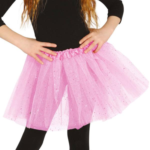 Glitrende Rosa Tyllskjørt Barn