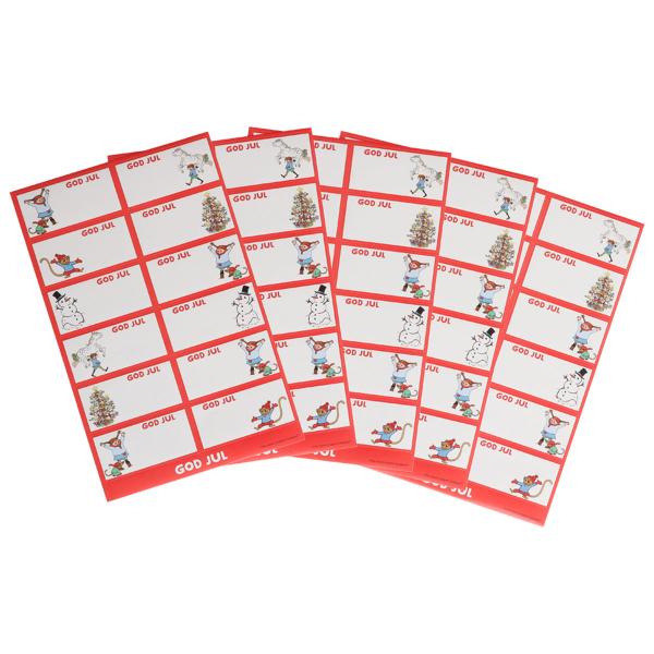 Juleetiketter Pippi Langstrømpe 60-pakning