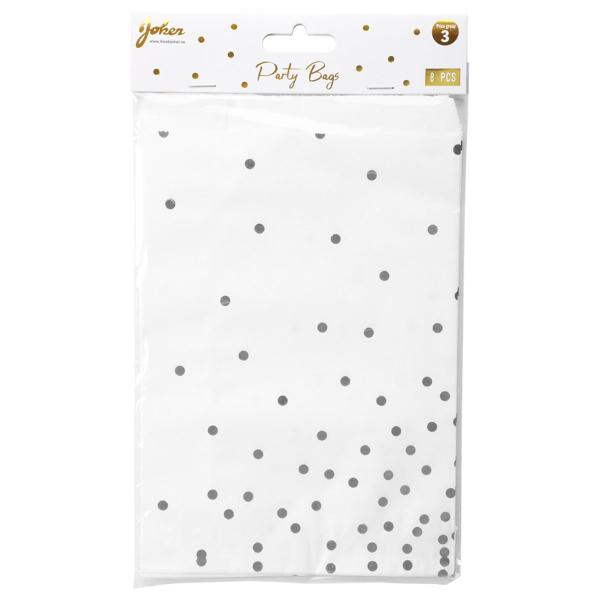 Festposer med Sølvprikker 8-pakning