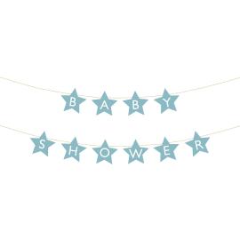 DIY Girlander Babyshower Lyseblå