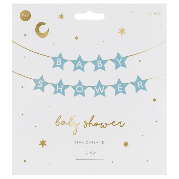 DIY Girlander Babyshower Lyseblå