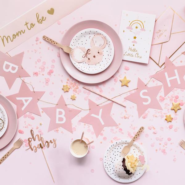 DIY Girlander Babyshower Lysrosa