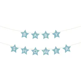 DIY Girlander Babyshower Lyseblå