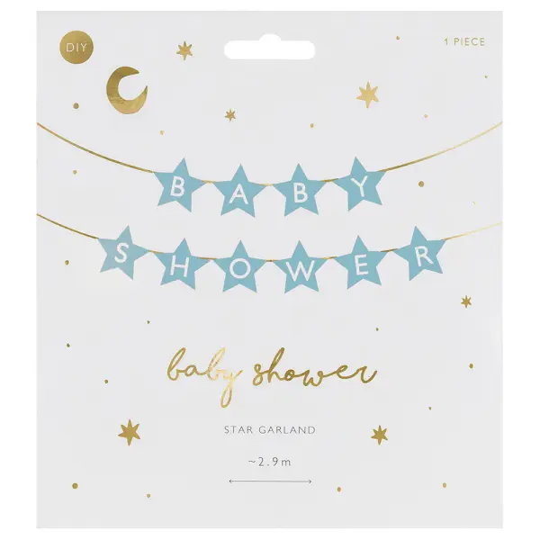 DIY Girlander Babyshower Lyseblå