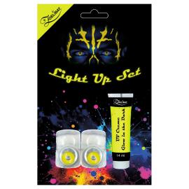 UV Sminkekrem med Gule Kontaktlinser