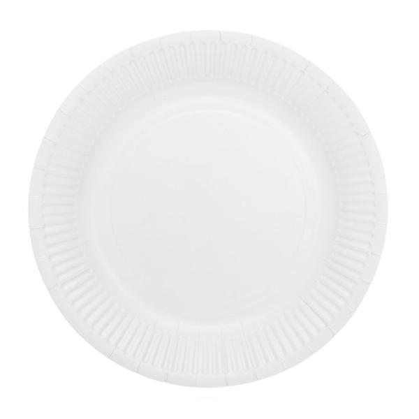 Papptallerkener Hvit 18 cm 20-pakning